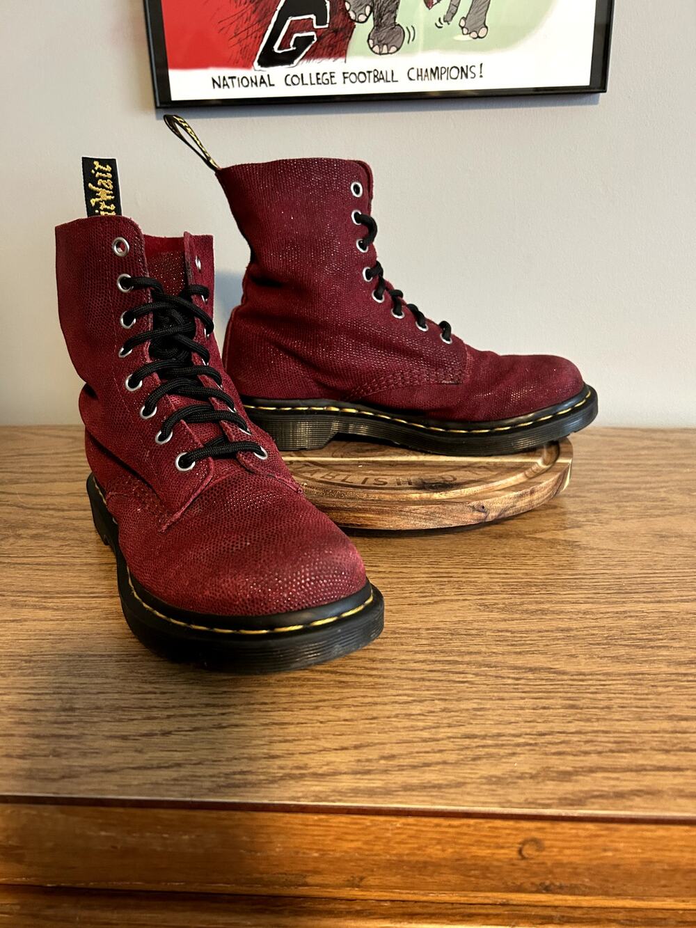 Dr Martens Deep Red Crystal Beaded size 7/EU 38
